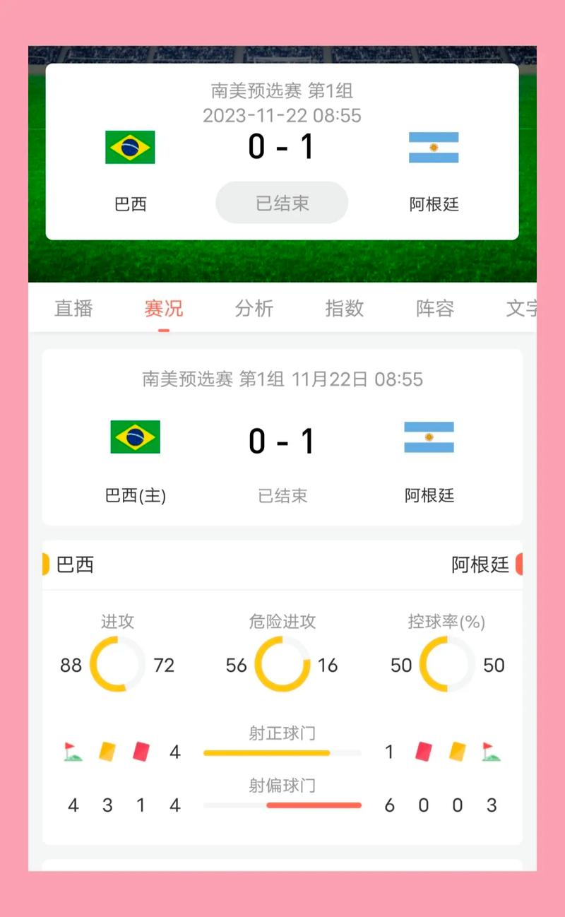 巴西vs阿根廷世预赛比赛时间